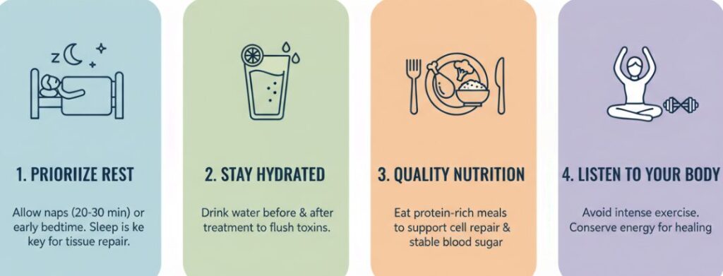 How to manage fatigue after hyperbaric oxygen therapy?