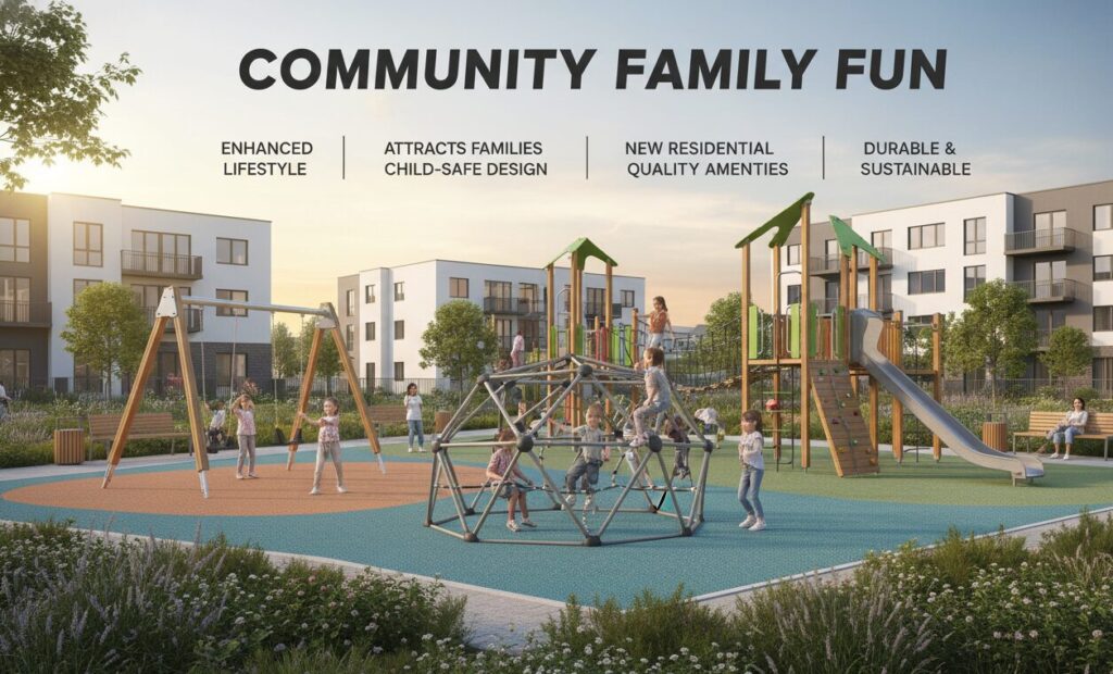 Jungle Gym Outdoor Spielplatz Zielgruppe Bauträger für Wohnimmobilien