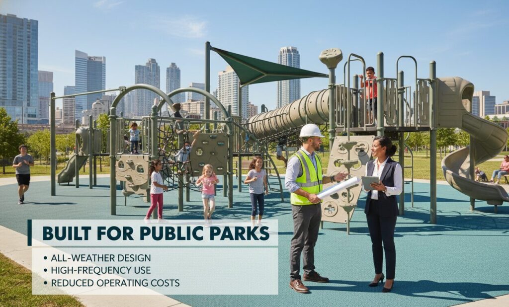 Jungle Gym Outdoor-Spielplatz Zielgruppe Städtische Garten- und Parkbauunternehmen
