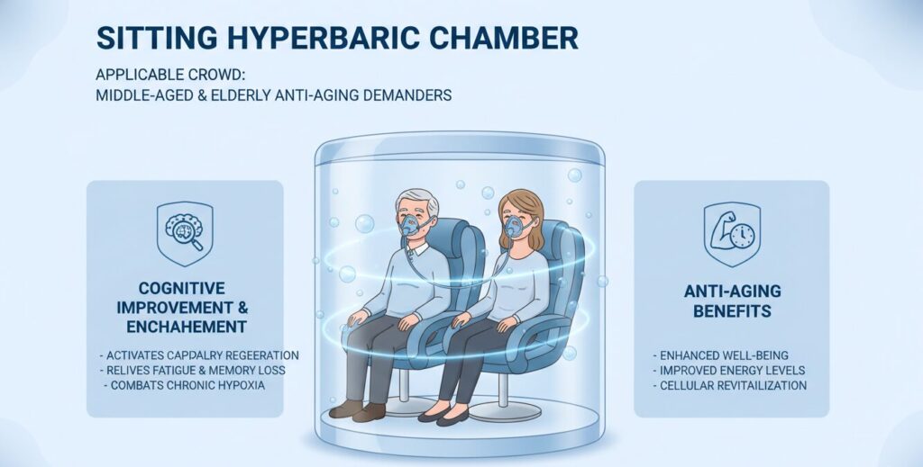 Sitting Hyperbaric Chamber Applicable Crowd To Middle-aged and elderly anti-aging demanders

