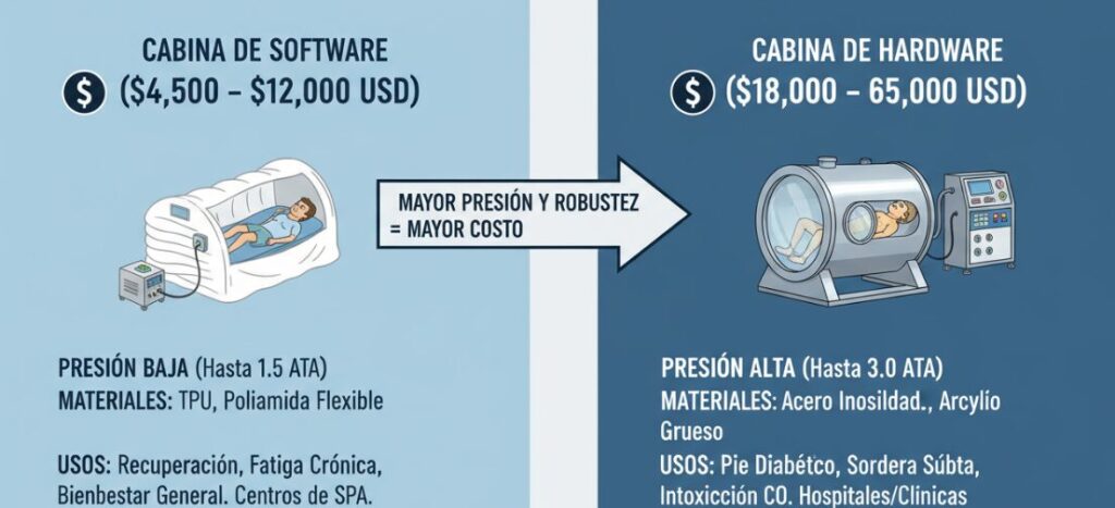 Die Gründe für den Preisunterschied zwischen weichen und harten hyperbaren Sauerstoffkammern.