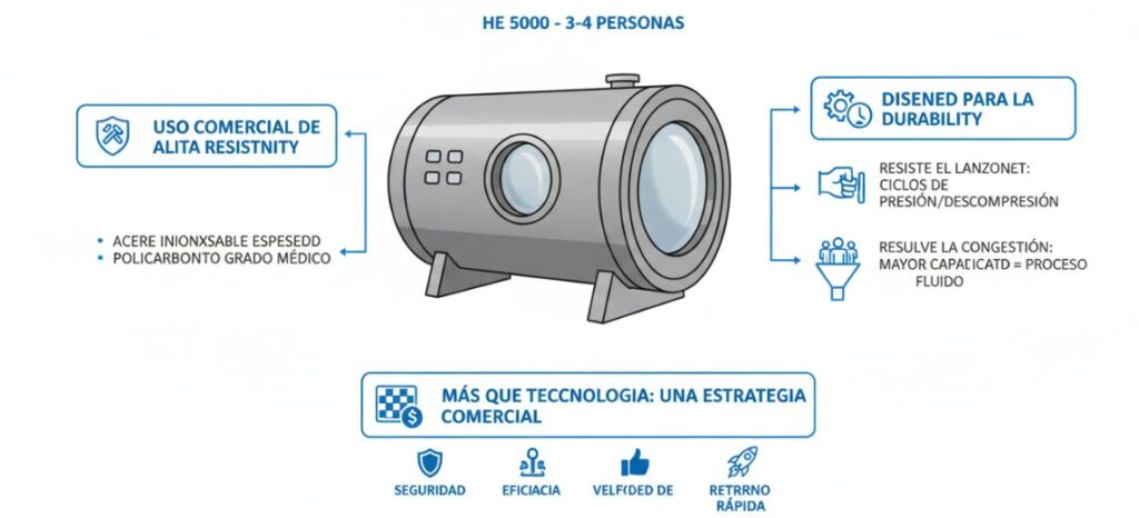 3-4 personasas he 5000 cámara hiperbárica en venta 2 ata de ingeniería rendimiento y durabilidad