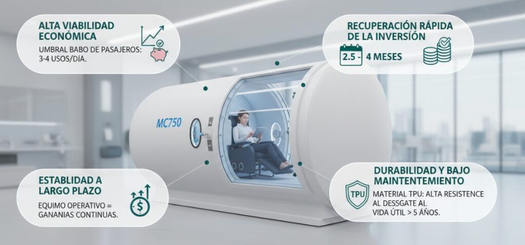 Ventajas de Camilla MC750 Hiperbárica