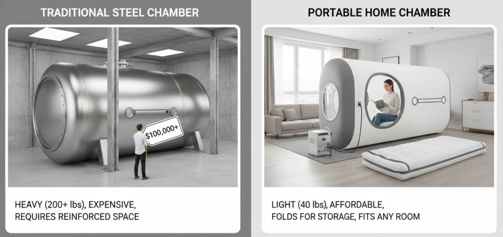 Cámara hiperbárica portátil para uso doméstico Punto de contraste