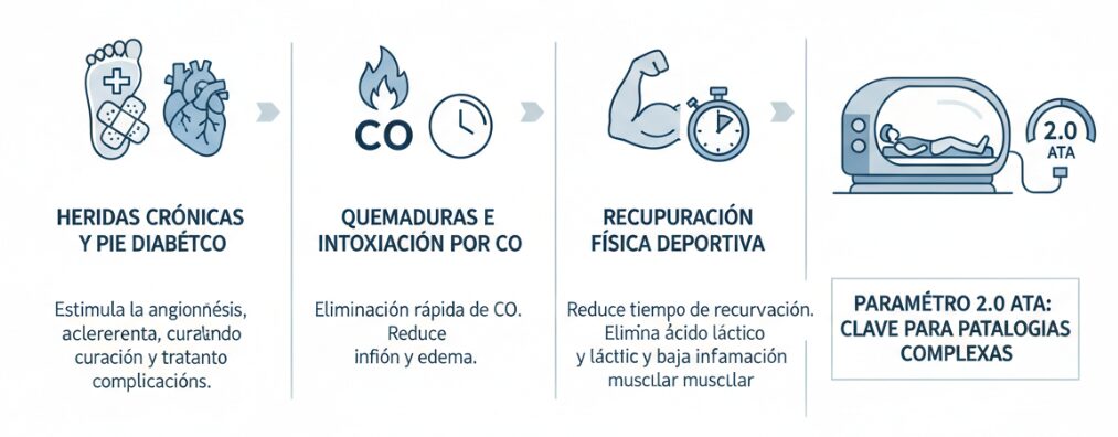 Escenarios de aplicación de la cámara de oxígeno hiperbárico