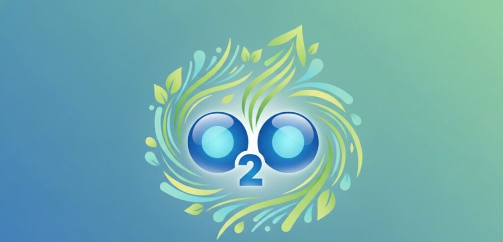 Oxygen molecules symbolize health and vitality