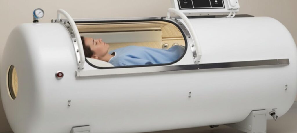 Patient in Hyperbaric Chamber