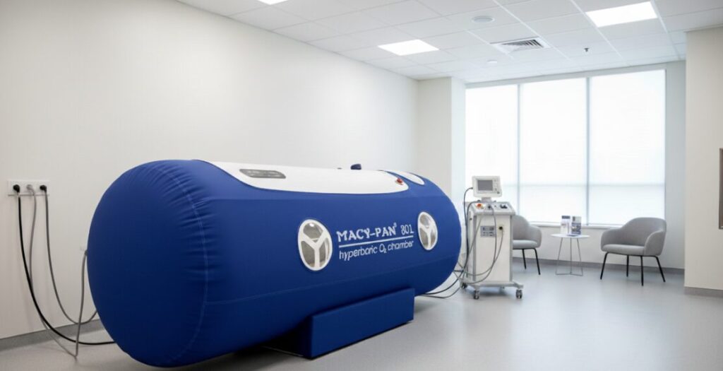 Medical-grade hyperbaric oxygen chamber