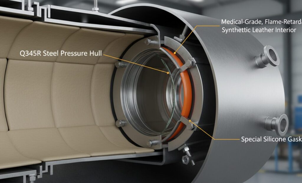 camilla mc750 hiperbárica Materials