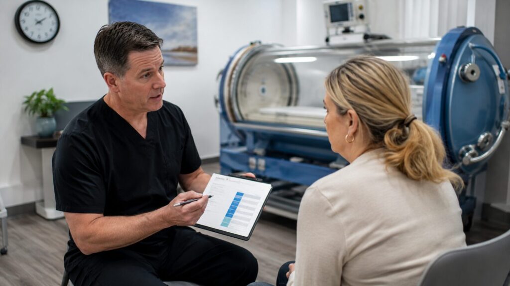 Insert a interview featuring a Clinic Director explaining the “Door-to-Door” time discrepancy to a new patient