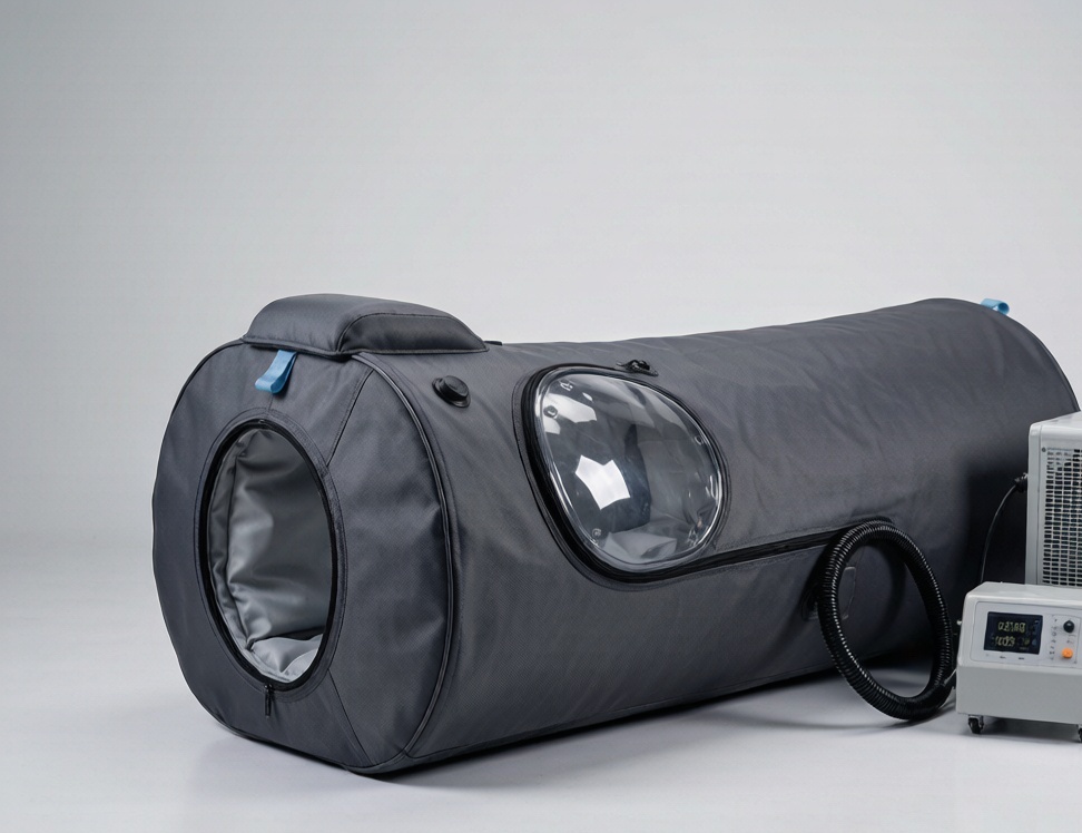 Soft hyperbaric chamber with air compressor system